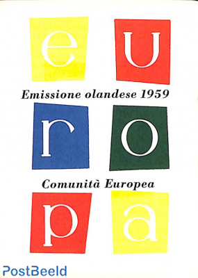 Original Dutch promotional folder from 1959, Europa, Italian language