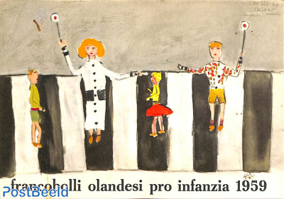 Original Dutch promotional folder from 1959, Child welfare, Italian language