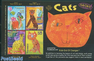 Children drawings, cats 4v m/s