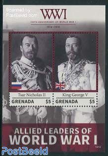 Allied Leaders of World War I s/s