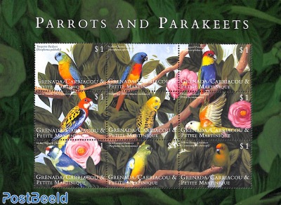 Parrot & parakeets 9v m/s, Turquoise parakeet