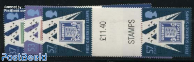 First stamp anniversary 3v, Gutterpairs