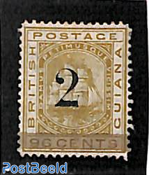 2 (with straigt feet) on 96c, Stamp out of set