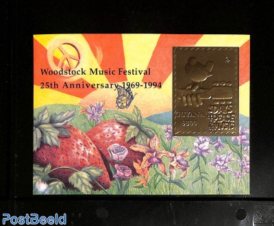 25 Years Woodstock festival 1s/s, gold