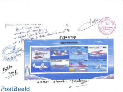 Sea planes, original design sheets with remarks