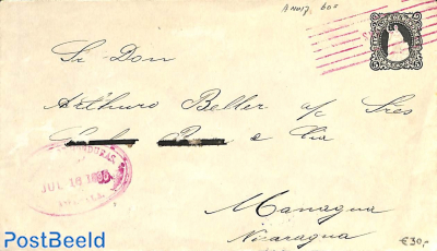Envelope 5c sent to Managua