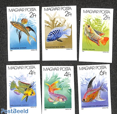 Tropical fish 6v imperforated