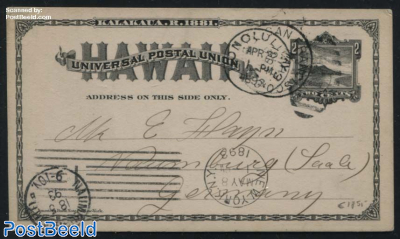 Postcard 2c black sent to Germany
