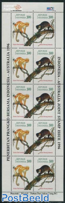 Indonesia/Australia, monkeys minisheet, smaller version