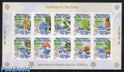 50 Years Europa Stamps 10v m/s Imperforated