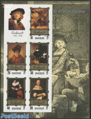Rembrandt paintings 5v m/s, imperforated