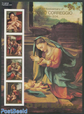 Correggio paintings 4v m/s, imperforated