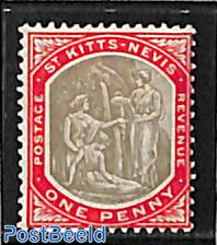 1p, WM Crown-CA, Stamp out of set