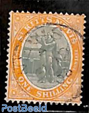 1sh, WM Mult.Crown-CA, Stamp out of set