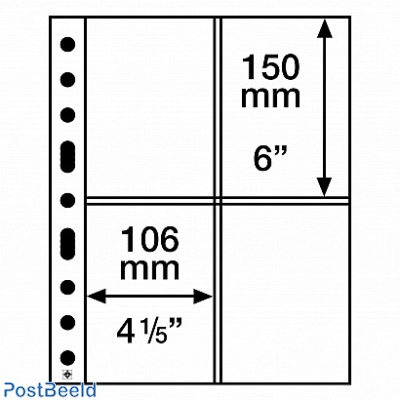 Leuchtturm Grande easy plastic sheets, 4 Pockets (A4),clear, pack of 50