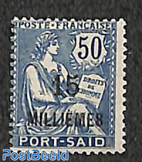 Port-Said, 15m on 50c, Stamp out of set