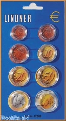 Coin Capsules for Euro coins (8) from 1cent-2euro