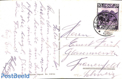 Postcard from SCHAAN to Frauenfeld