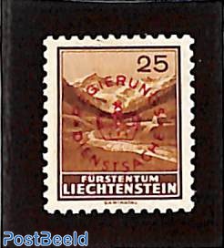 On service, 25Rp, Red overprint