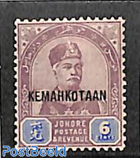 Johore, 6c, stamp out of set