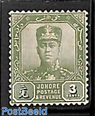 Johore, 3c, WM Script-CA, stamp out of set