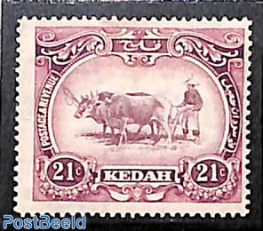 Kedah 21c, WM Mult. Crown-CA, Stamp out of set