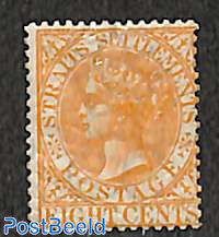 Straits Settlements, 8c, WM Crown-CC, orange