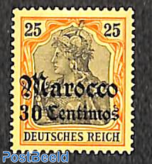German Post, 30c on 25Pf, Stamp out of set