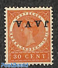 30c. JAVA inverted, Stamp out of set