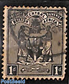 B.C.A., 1d, WM Crown-CA, Stamp out of set