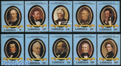 US presidents 10v (1845-1881)