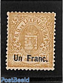 Un Franc on 37.5c, Stamp out of set