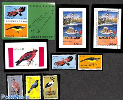 Lot with bird stamps Nagaland