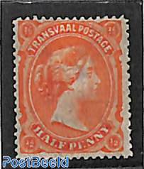 Transvaal, 1/2d, stamp out of set