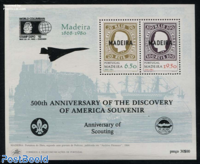 Stamps s/s with private overprint 500th anniv. of the discovery of America
