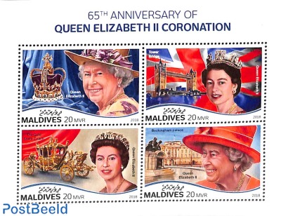 Queen Elizabeth II coronation 4v m/s