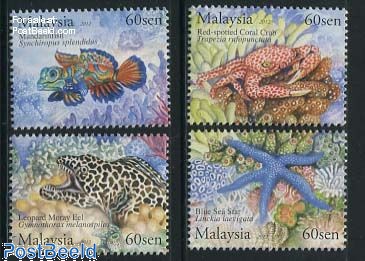 Stamp 2012 Malaysia Marine Life 4v 2012 Collecting Stamps Postbeeld Online Stamp Shop Collecting