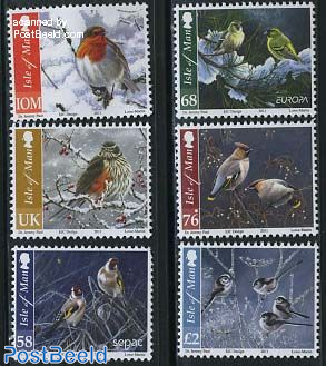 Stamp 2011 Isle Of Man Birds In Winter 6v 2011 Collecting