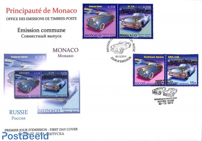 Joint issue cover Monaco-Russia, Automobiles