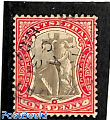 1d, WM Multiple Crown-CA, Stamp out of set