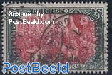 German Post, 6P25 on 5M, type I, extra white added