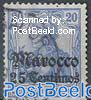 German Post, 25c on 20Pf, bright lilac ultramarine
