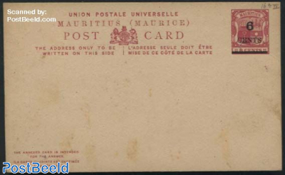 Postcard 6 CENTS on 8c