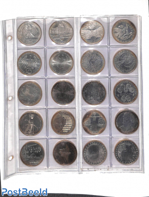 Collection of 20 silver 10DM coins