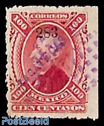 100c, ZACATECAS, thin paper, used