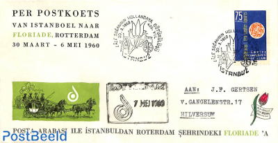 Postcal coach from Isrtanbul to Floriade Rotterdam, special cover