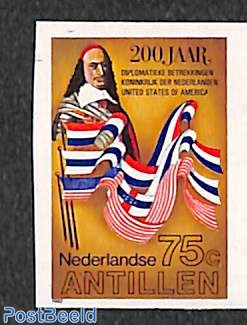 Netherlands-USA 1v, imperforated