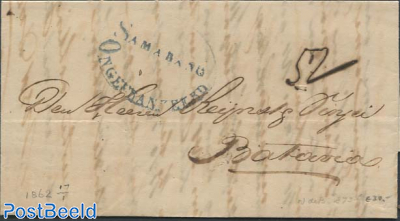 Folding letter from Semarang to Batavia