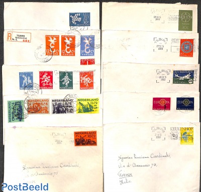Lot with 10 covers with commemorative stamps