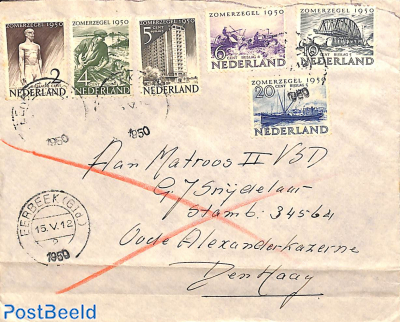 Letter from Eerbeek to Den Haag with summer welfare set